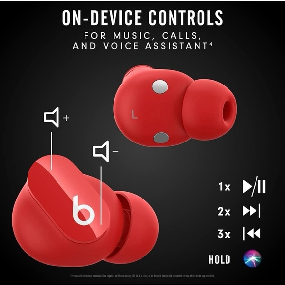 beats solo buds headphones- Red - without case - Picture 4 of 5